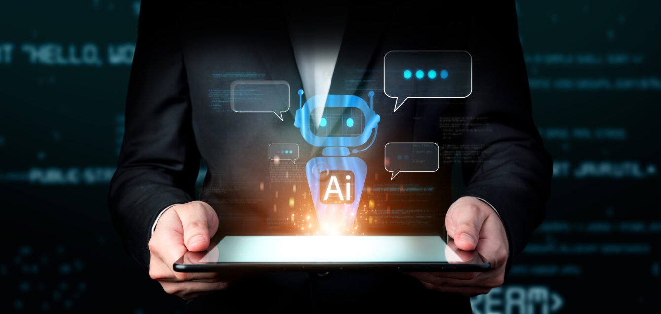 Human interact with AI artificial intelligence virtual assistant FaaS